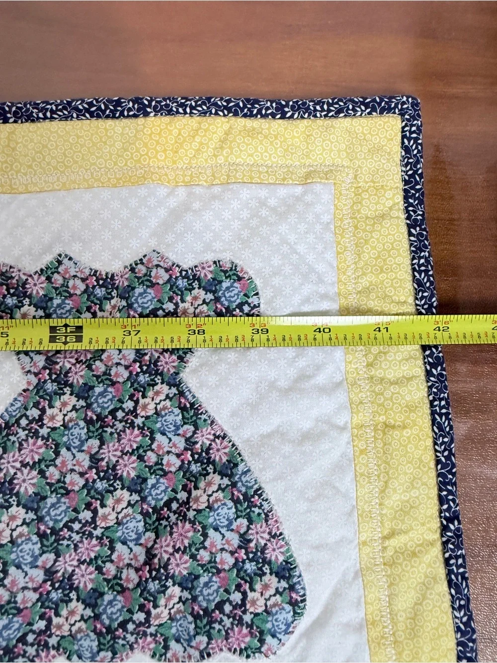 Handmade Yellow Quilted Sundress Wall Hanging Table Runner 12x42